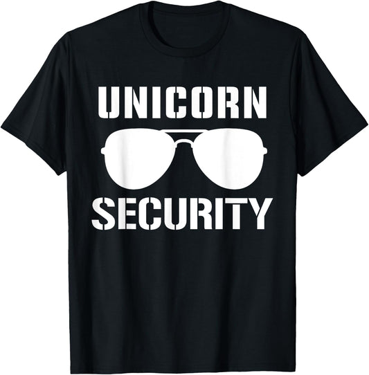 Halloween Dad Mom Daughter Adult Costume, Unicorn Security T-Shirt - T-Shirt | Black