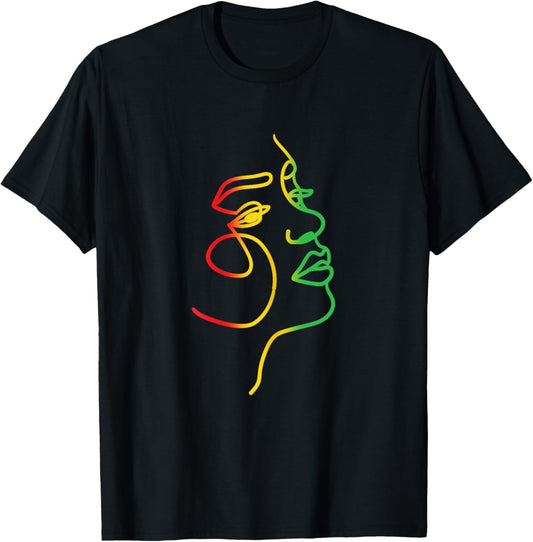 Face Abstract Juneteenth Art Back History Women African T-Shirt - T-Shirt | Black