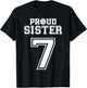 Custom Proud Volleyball Sister Number 7 Personalized Women T-Shirt - T-Shirt | Black