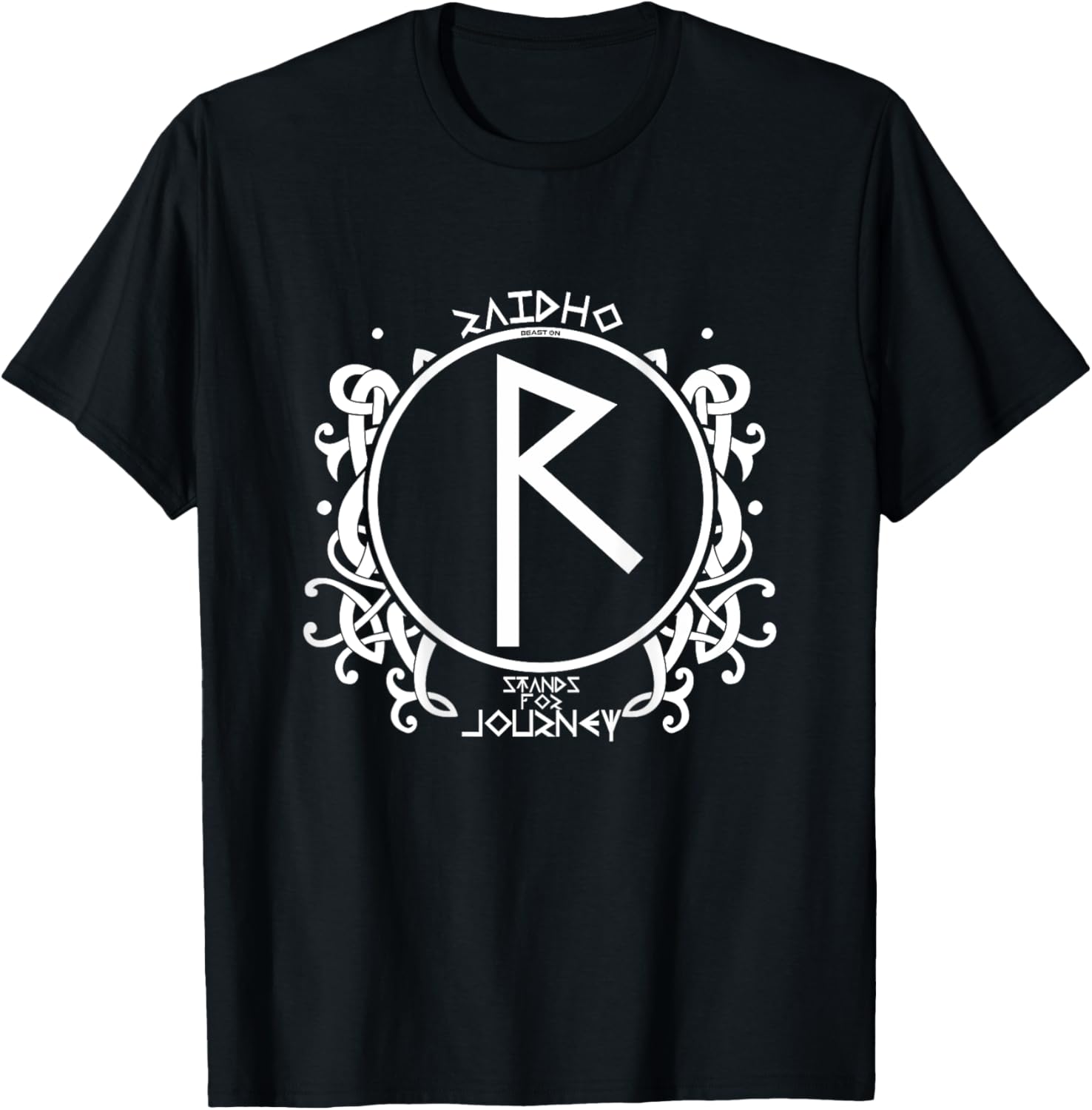 Raidho Viking Rune Back Motif Nordic Rune Fitness Gym T-Shirt - T-Shirt | Black