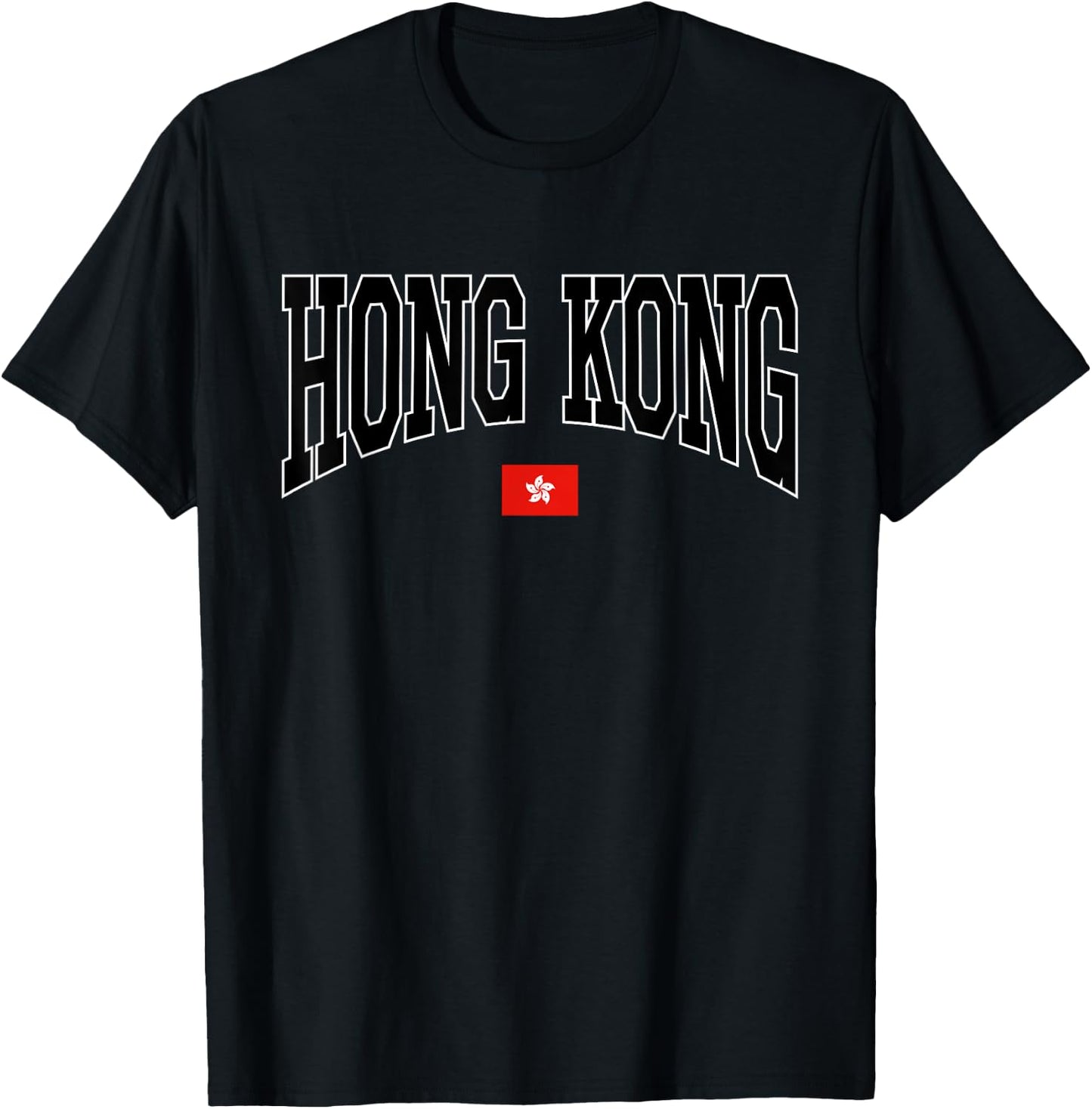 Classic Hong Kong Flag Hongkonger Vintage Campus T-Shirt - T-Shirt | Black