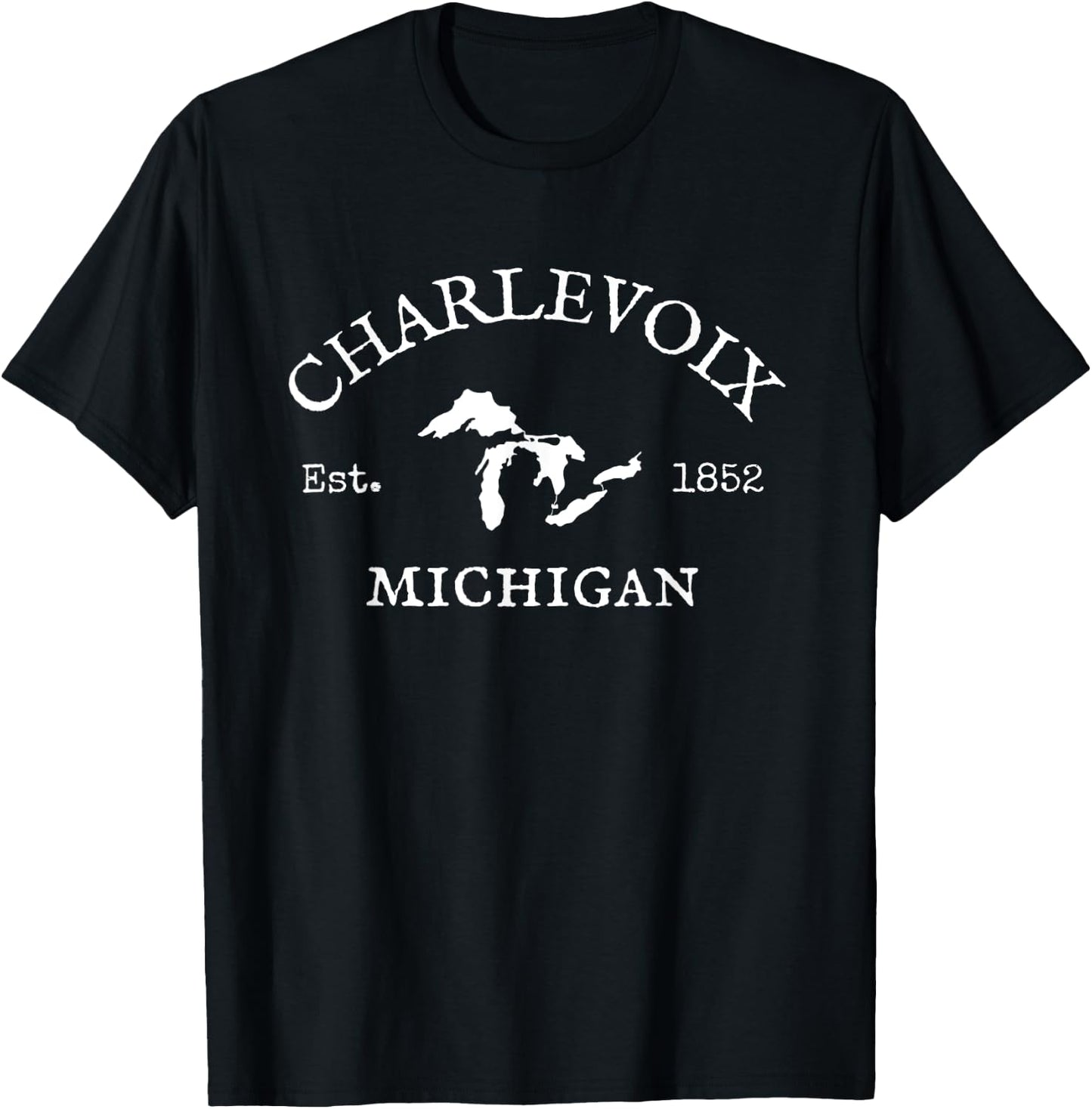 Michigan Michigander Great Lakes Charlevoix Souvenir Gift T-Shirt - T-Shirt | Black