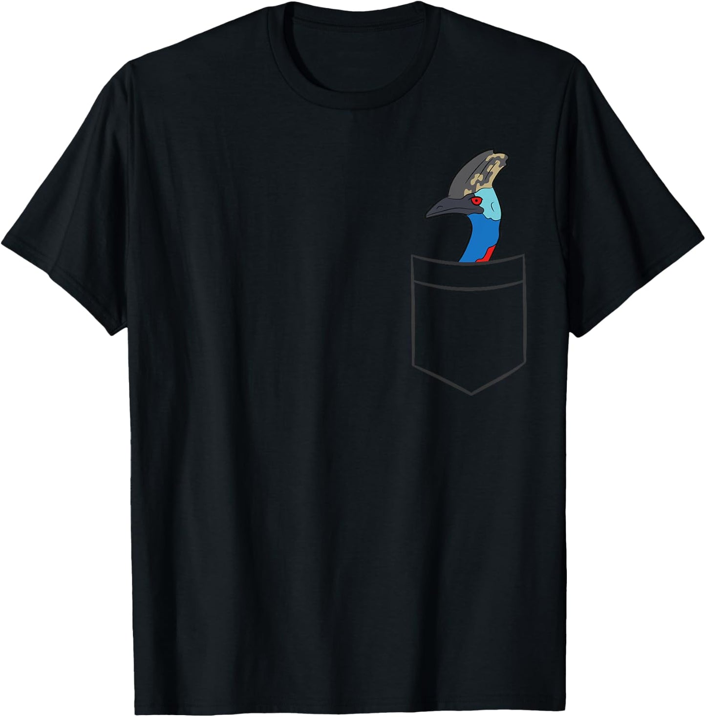 Cassowary In a Pocket Cute Pocket Cassowary Bird T-Shirt - T-Shirt | Black