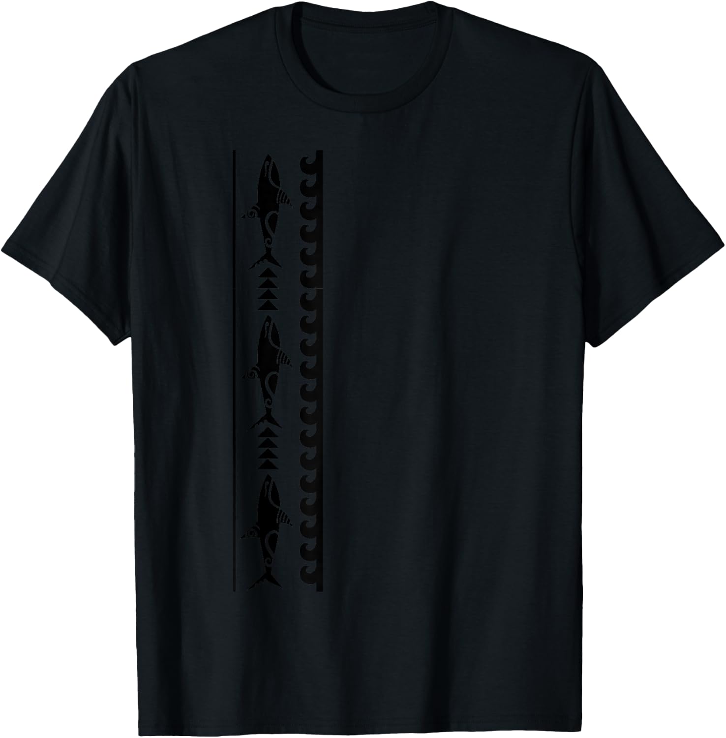 Shark Pattern New Zealand Symbol Haka Culture Maori Tribal T-Shirt - T-Shirt | Black