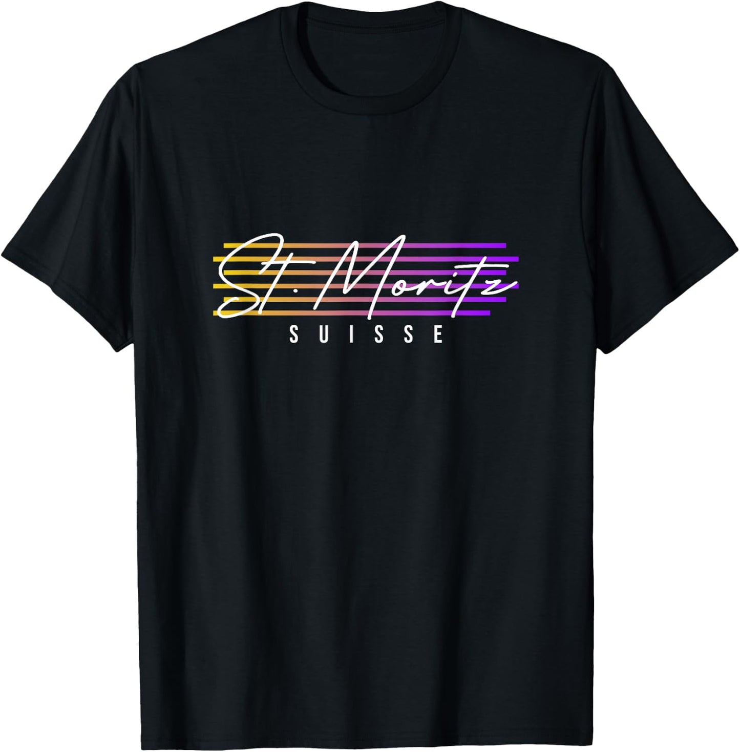 St. Moritz Switzerland Souvenir T-Shirt - T-Shirt | Black