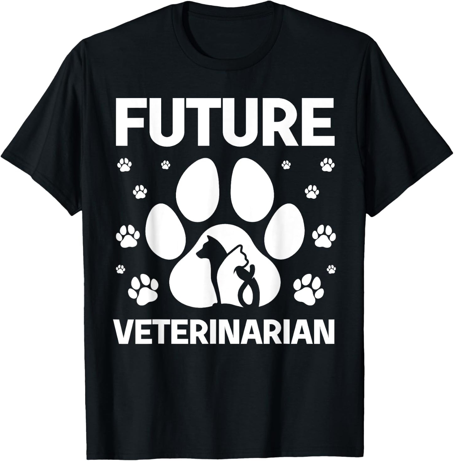 Cool Future Veterinarian Art Women Kids Veterinary T-Shirt - T-Shirt | Black