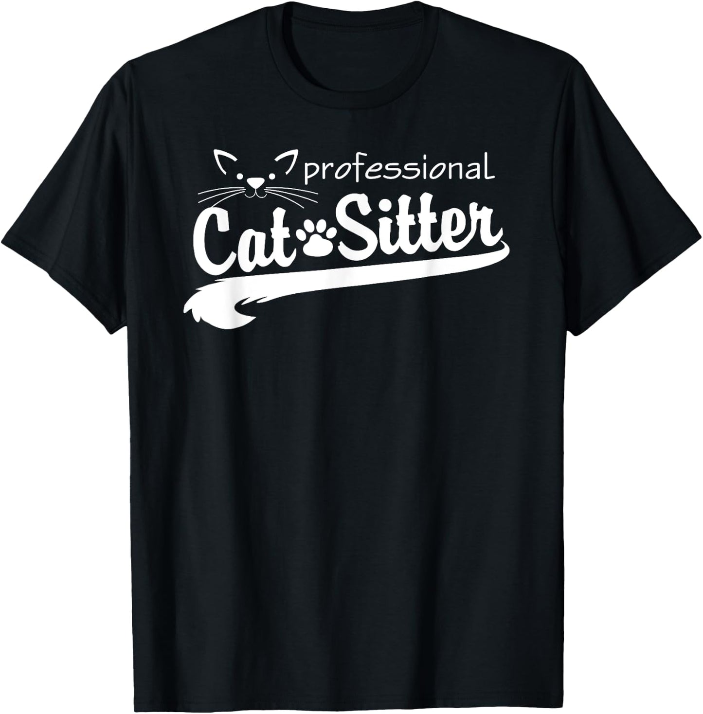 Professional Cat Sitter Tail T-Shirt - T-Shirt | Black