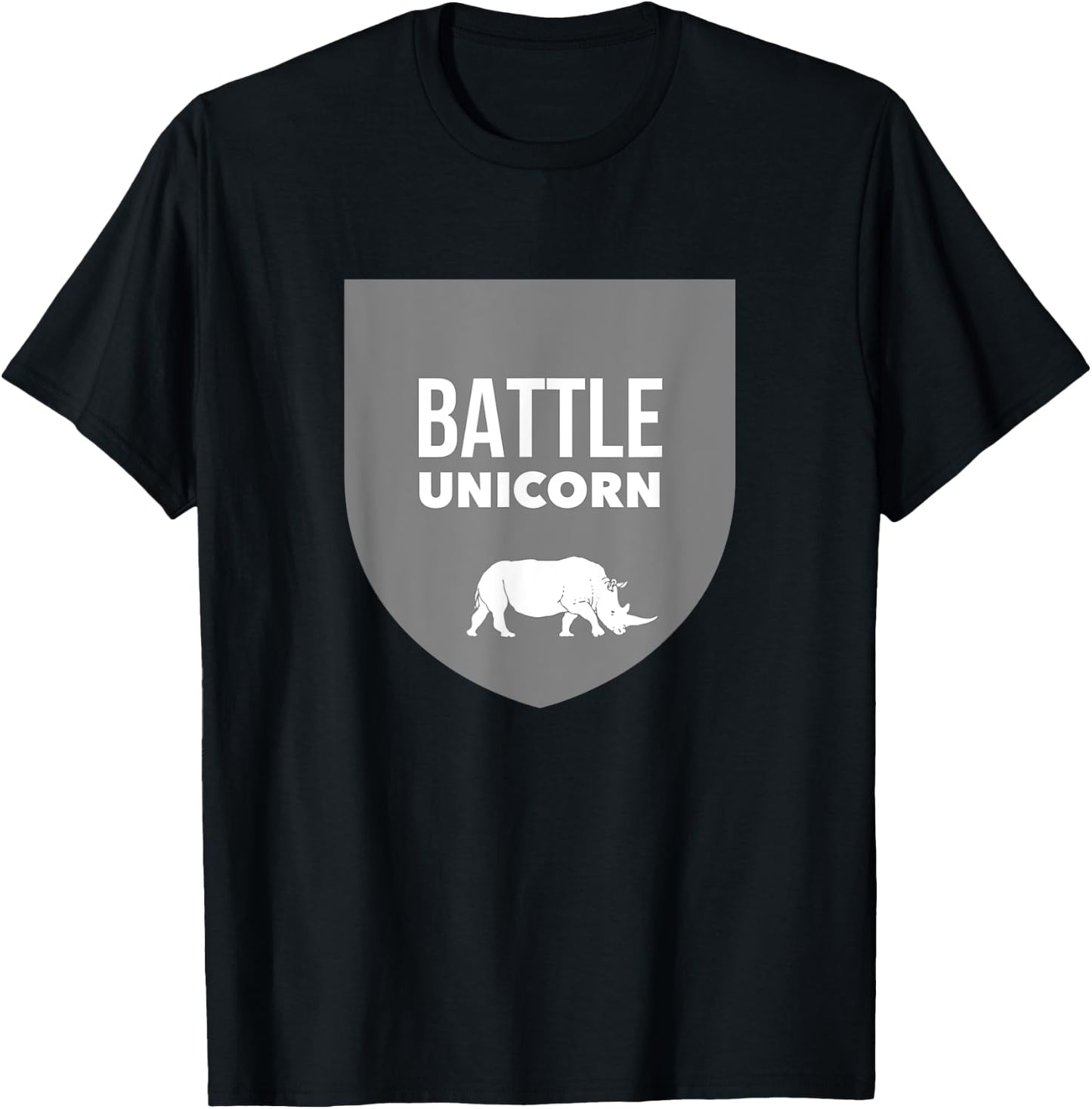 Battle Unicorn Funny Rhinoceros Rhino T-Shirt - T-Shirt | Black