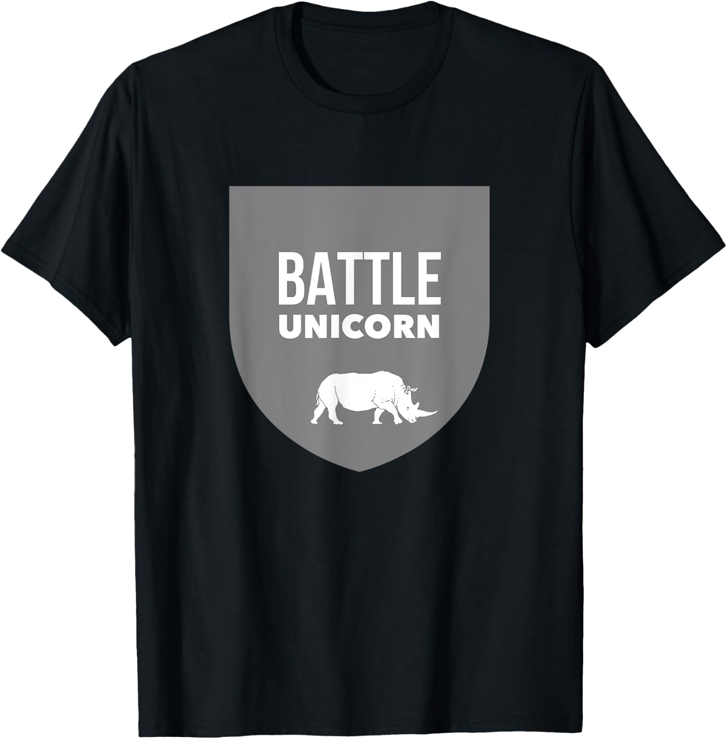 Battle Unicorn Funny Rhinoceros Rhino T-Shirt - T-Shirt | Black