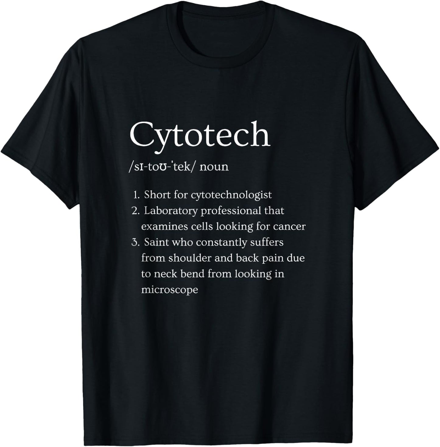 Cytotechnologist Funny Dictionary Definition Cytotech T-Shirt - T-Shirt | Black