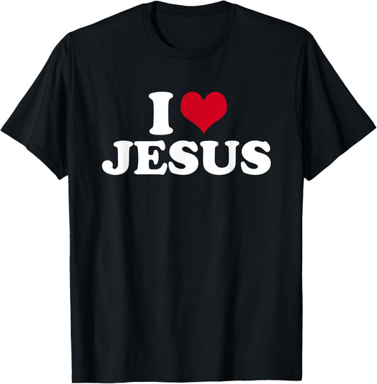 I Love Jesus I Heart Jesus T-Shirt - T-Shirt | Black