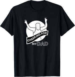 Cheering for Dad Fathers Runners Race Support Crew Graphic T-Shirt - T-Shirt | Black