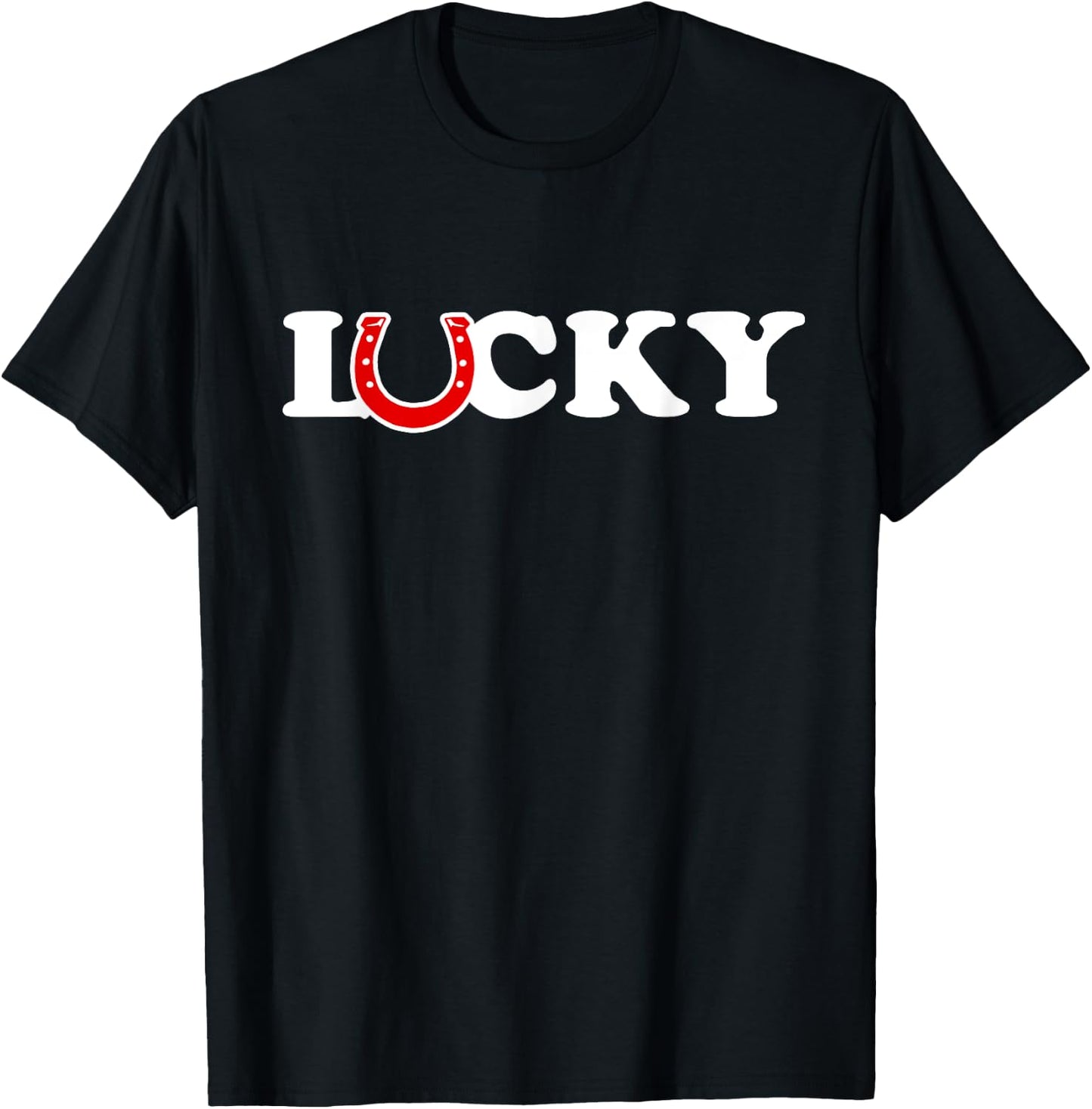 Horseshoe Lucky T-Shirt - T-Shirt | Black