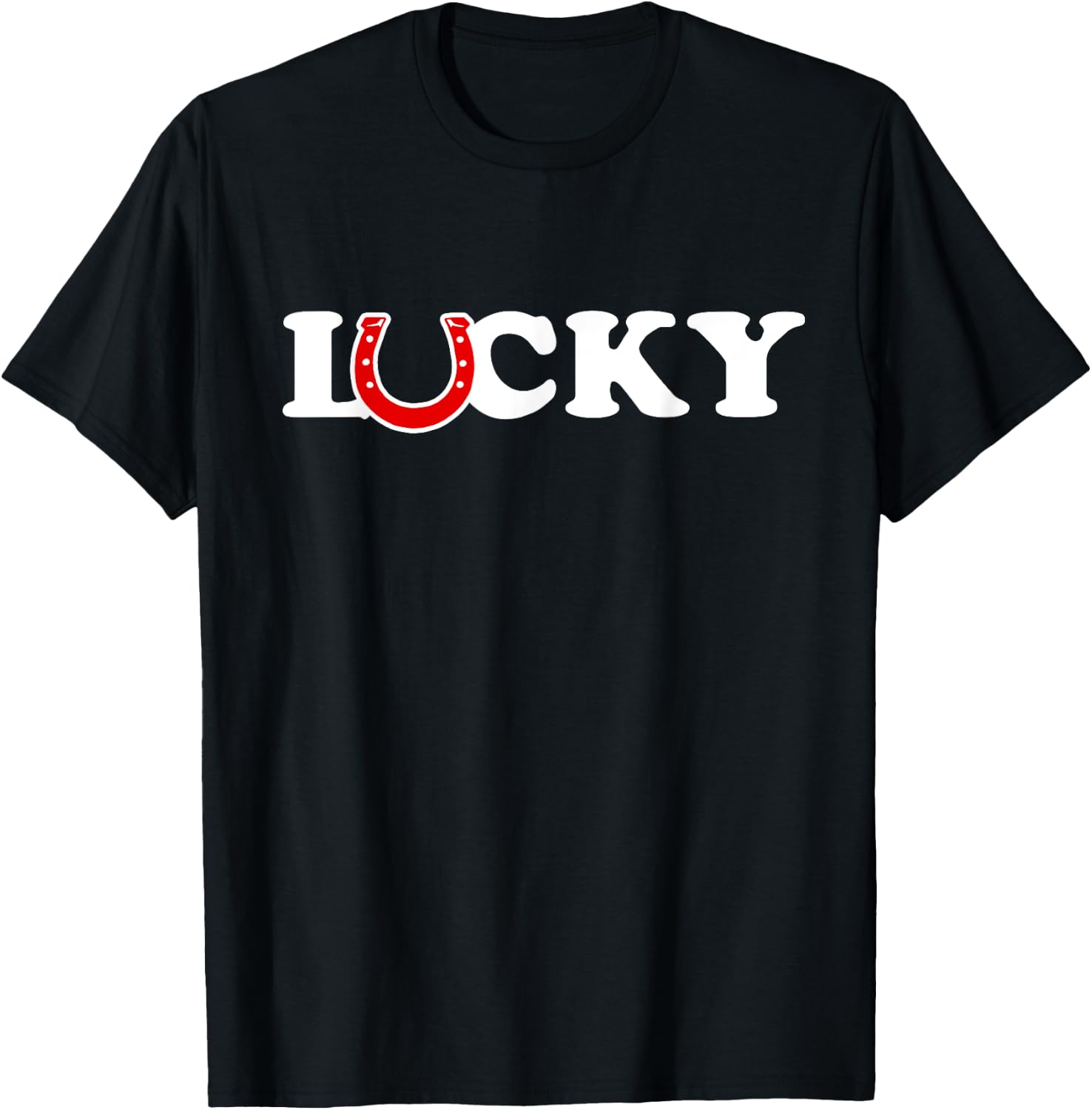 Horseshoe Lucky T-Shirt - T-Shirt | Black