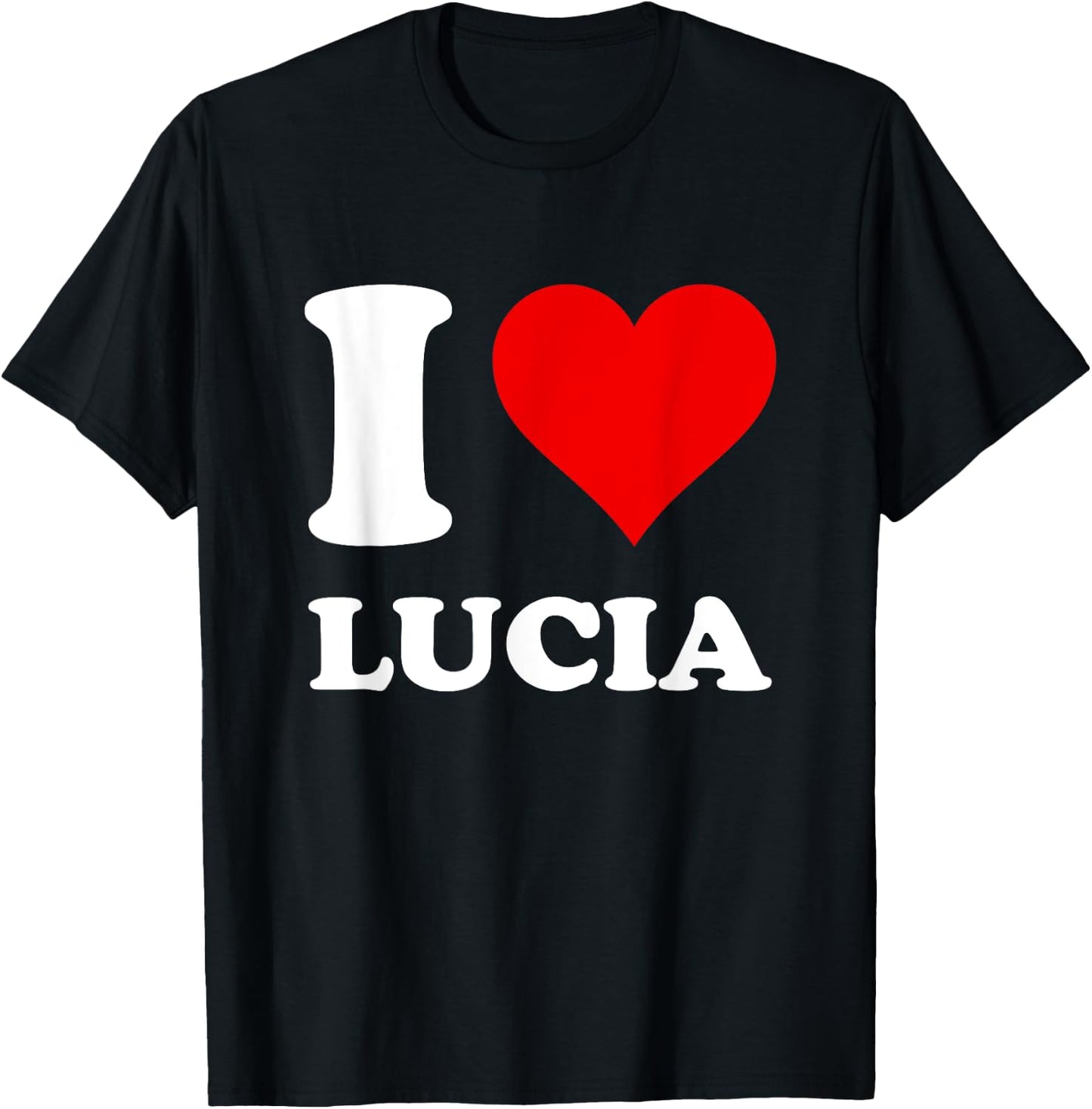 Red Heart I Love Lucia T-Shirt - T-Shirt | Black