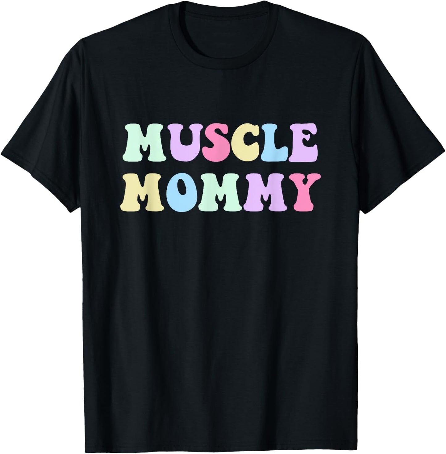 Muscle Mommy Retro Gym Mom Bodybuilder Weightlifting Fitness T-Shirt - T-Shirt | Black