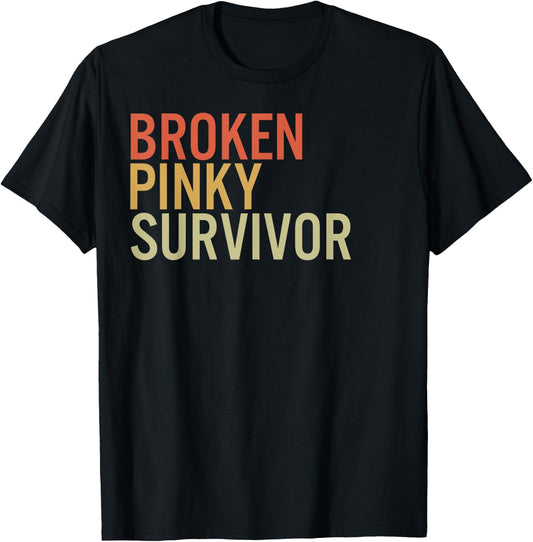 Broken Pinky Survivor Recovery Awareness Support Warrior T-Shirt - T-Shirt | Black