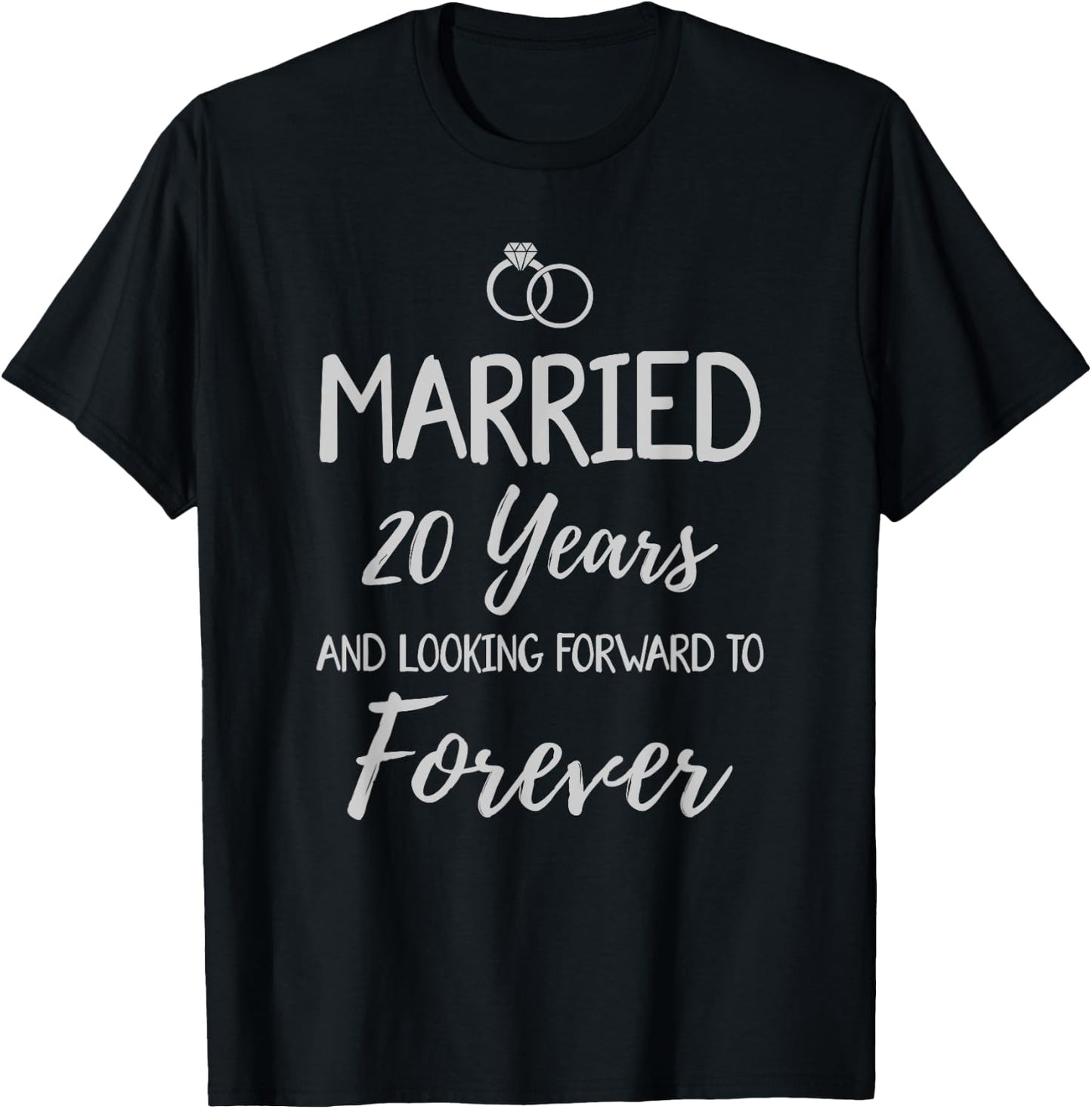 Married 20 Years Ago - 20th Wedding Anniversary For Couple T-Shirt - T-Shirt | Black