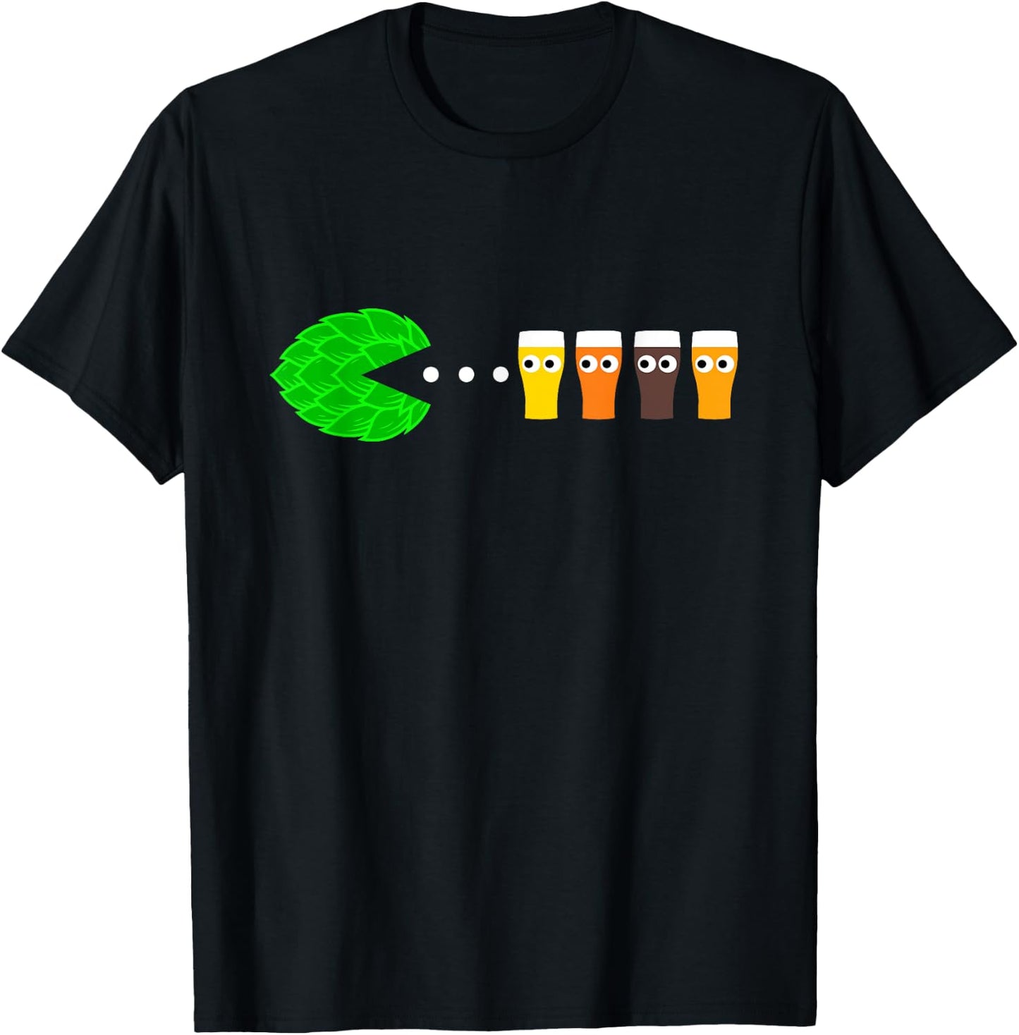 Hop-Man Funny Gamer, Craft Beer Lover, Vintage Beer T-Shirt - T-Shirt | Black