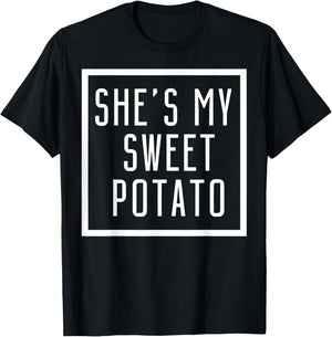She's My Sweet Potato I Yam Set Couples Matching T-Shirt - T-Shirt | Black