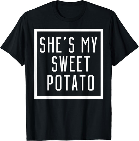 She's My Sweet Potato I Yam Set Couples Matching T-Shirt - T-Shirt | Black