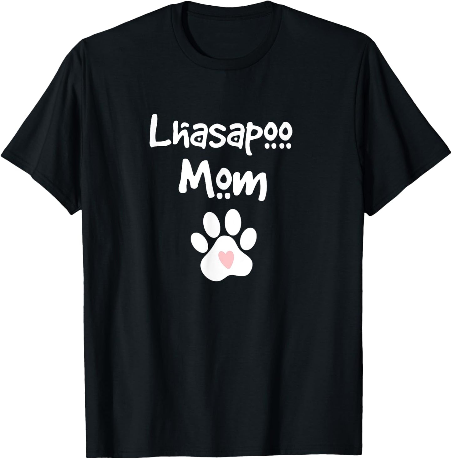 Lhasapoo Mom Lhasa Apso Poodle Mix Breed Dog T-Shirt - T-Shirt | Black