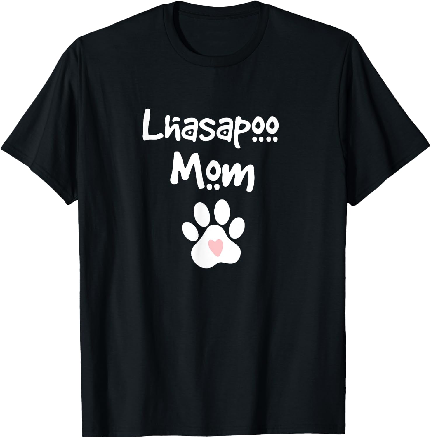 Lhasapoo Mom Lhasa Apso Poodle Mix Breed Dog T-Shirt - T-Shirt | Black
