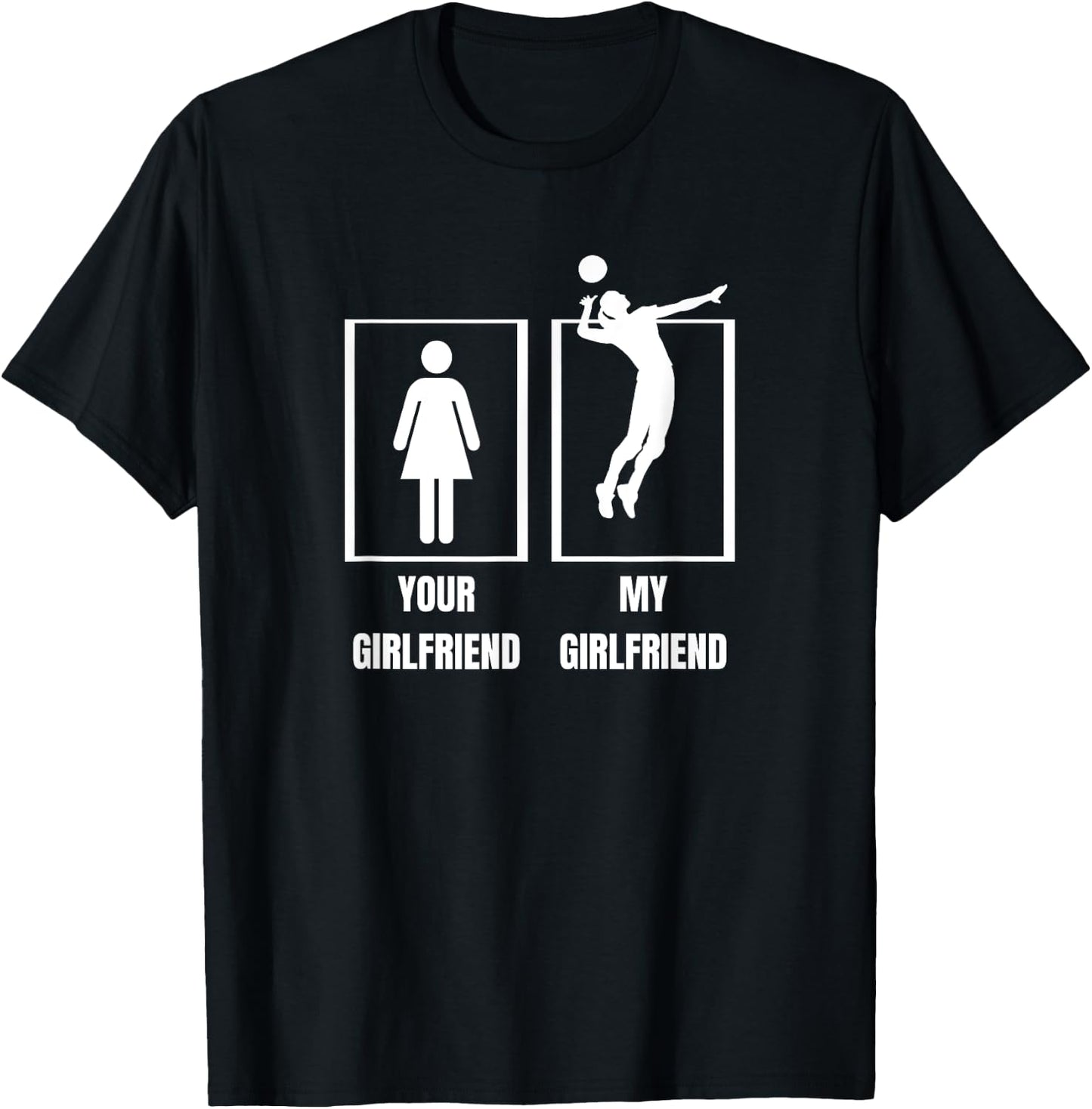 My Girlfriend Volleyball Player Proud Boyfriend Volleyball T-Shirt - T-Shirt | Black