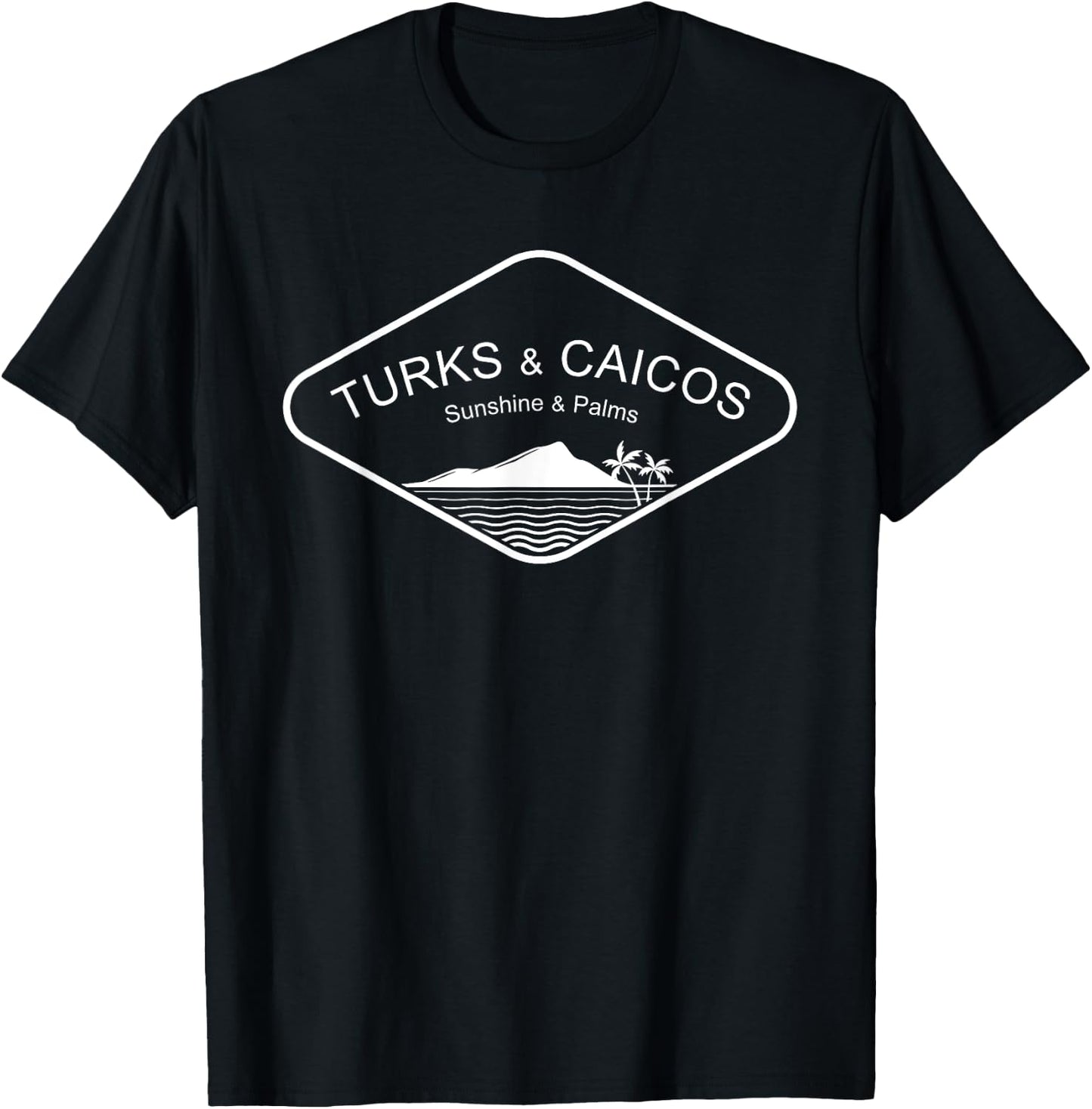 Turks and Caicos Sun Palm Trees Caribbean Surf Gift Souvenir Men Women T-Shirt - T-Shirt | Black