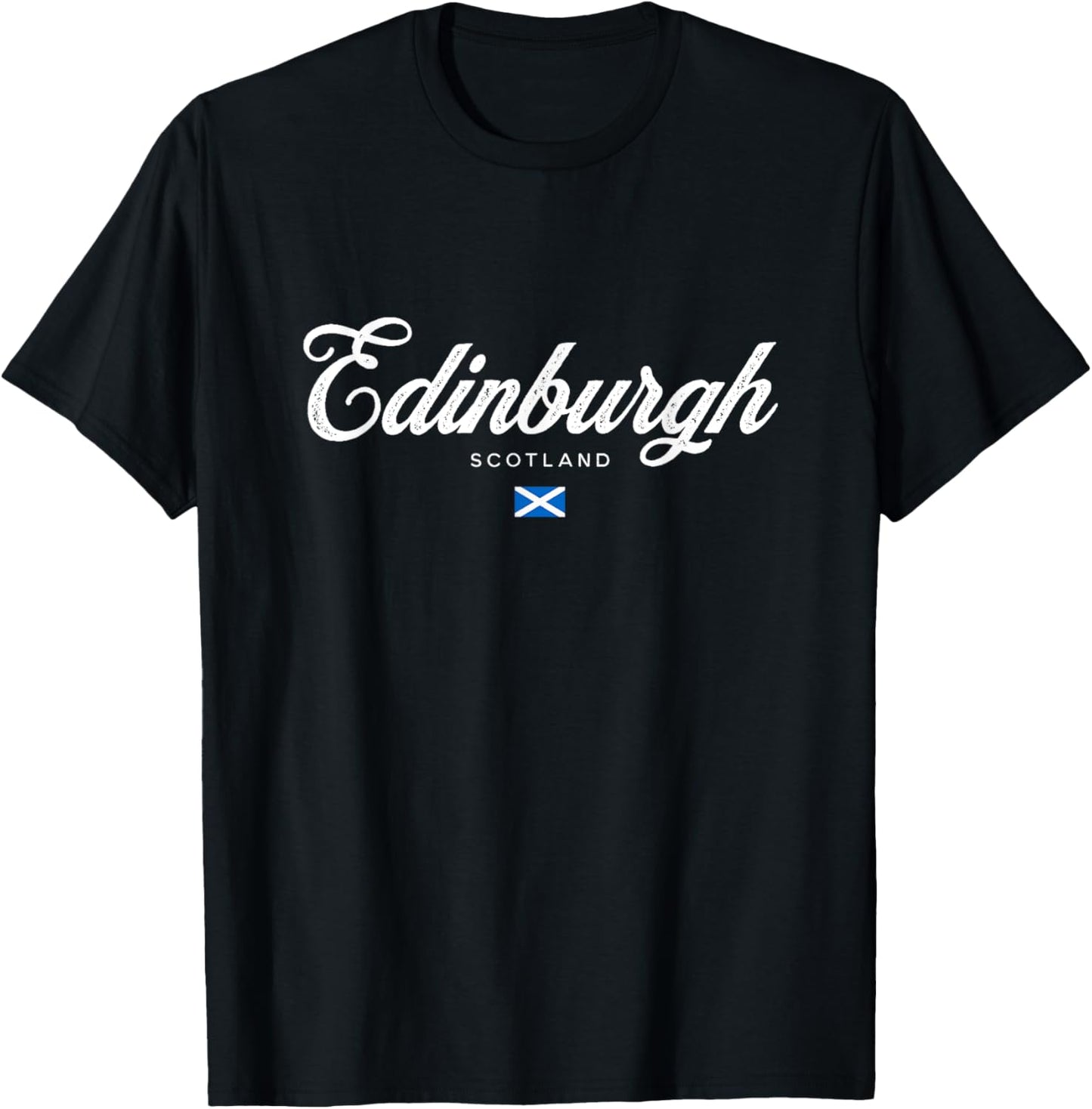 Edinburgh Scotland United Kingdom UK Retro Vintage T-Shirt - T-Shirt | Black