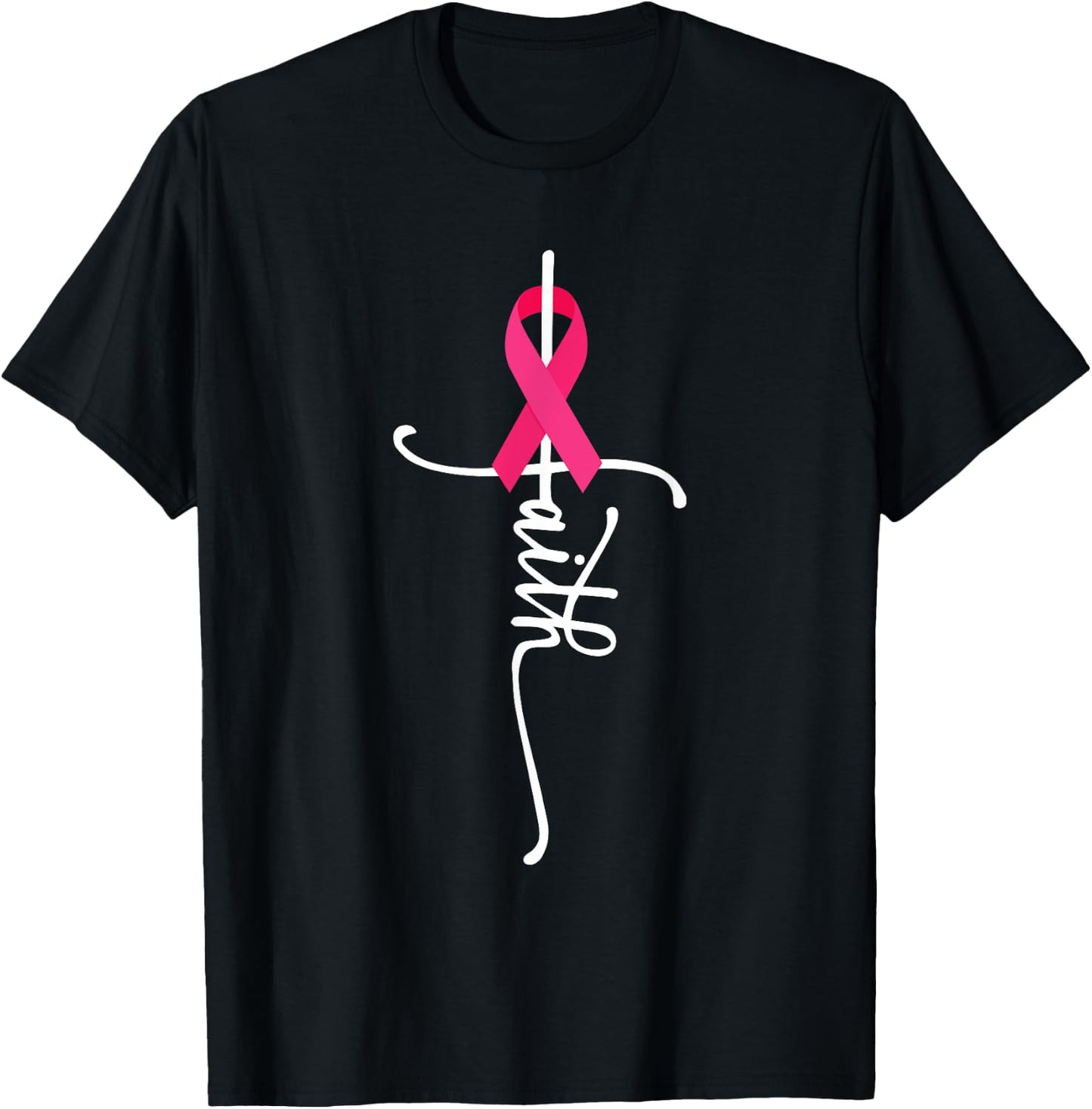 Breast Cancer Faith Breast Cancer Awareness T-Shirt - T-Shirt | Black