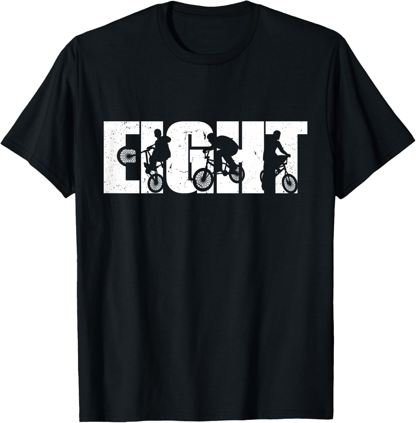 Kids 8 Year Old BMX Rider Birthday Party Boys Dirt Biking 8th T-Shirt - T-Shirt | Black