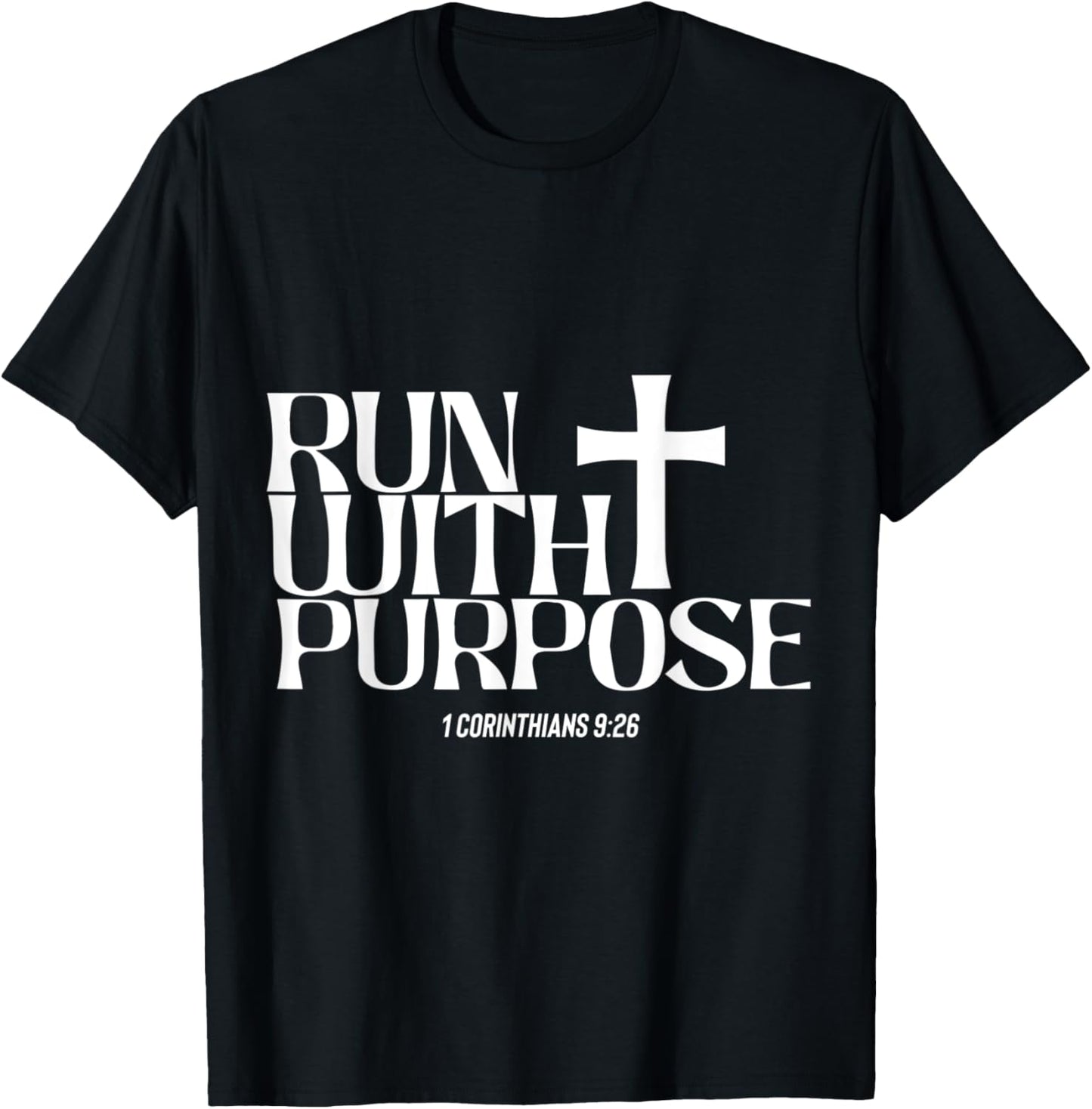 Run With Corinthians Purpose - Christian Faith Church Right T-Shirt - T-Shirt | Black