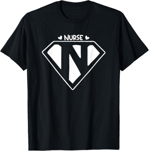 Super Heroes Wear Scrubs Nursing Cute Medical Nurse T-Shirt - T-Shirt | Black