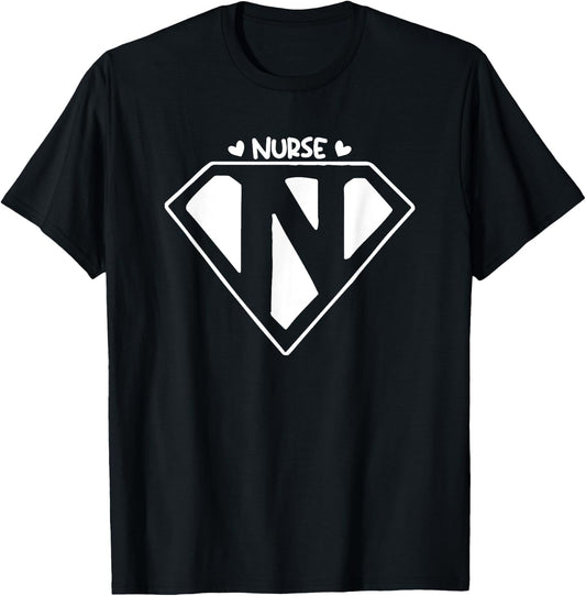 Super Heroes Wear Scrubs Nursing Cute Medical Nurse T-Shirt - T-Shirt | Black
