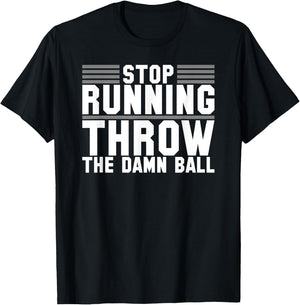 Sarcastic Throw The Damn Ball Football T-Shirt - T-Shirt | Black