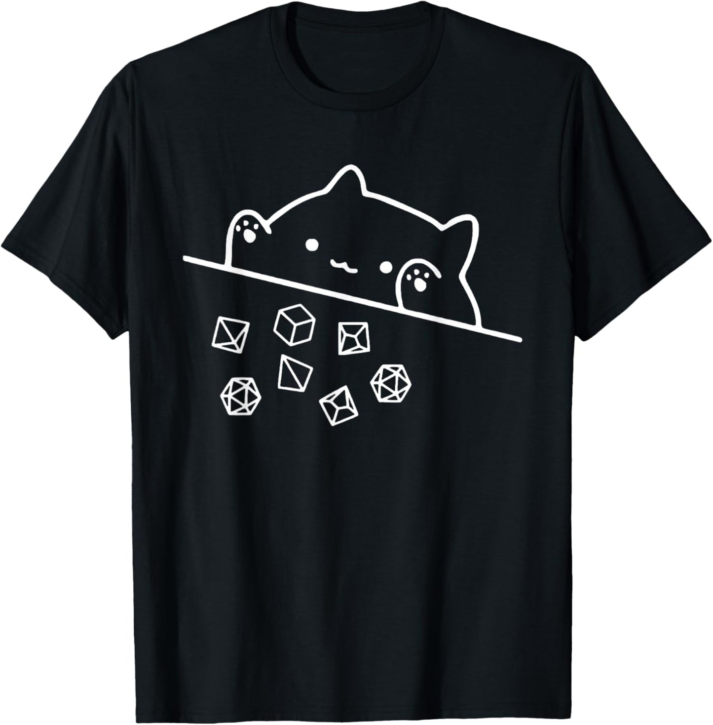 Funny Cat Throwing Dice, Cat Lover Men Women Kids T-Shirt - T-Shirt | Black