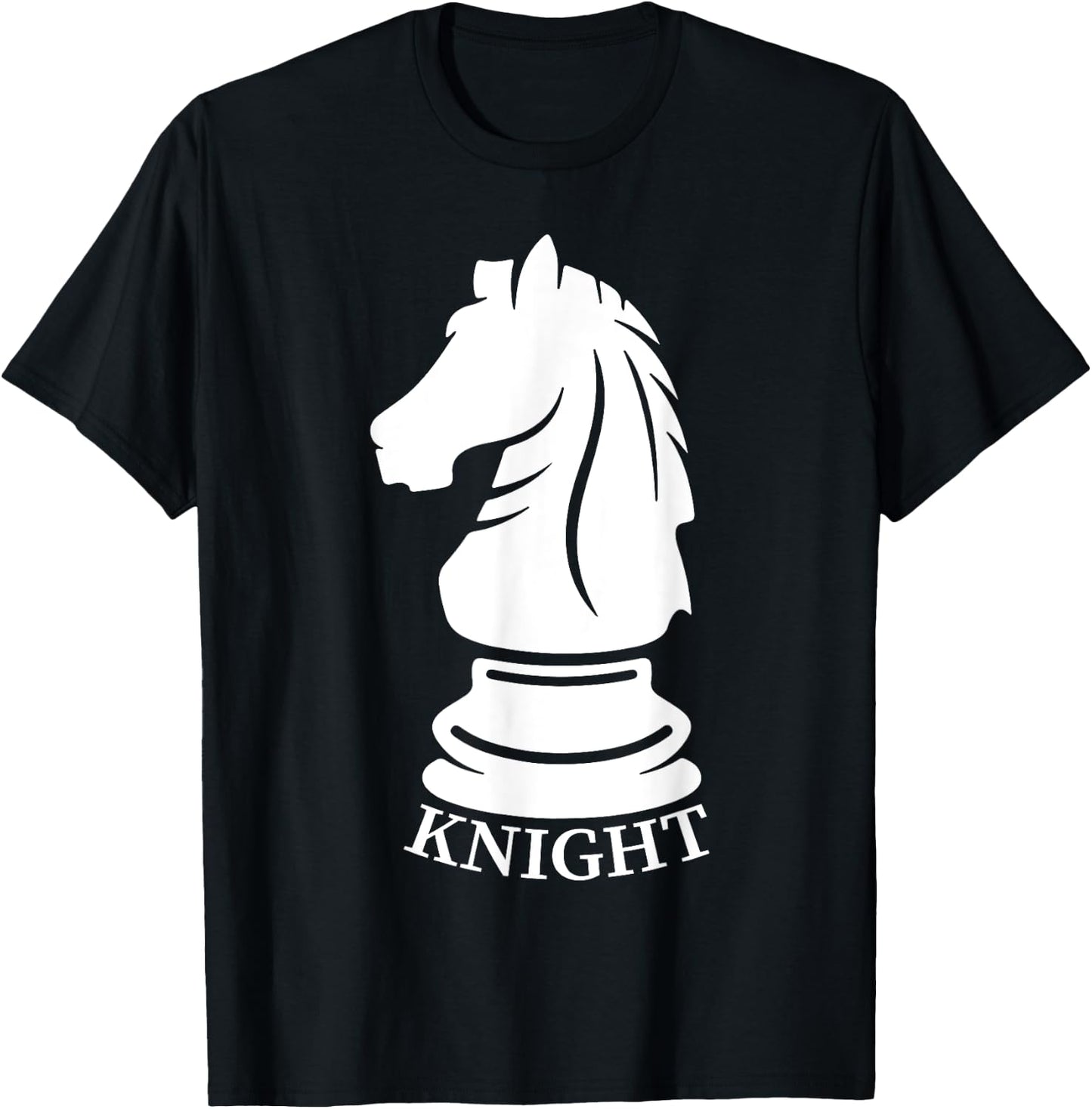 White Knight Chess Piece Chess Lovers Gag Gifts Men Kids T-Shirt - T-Shirt | Black