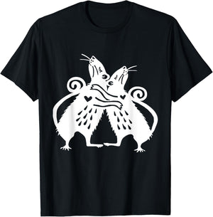 Cute Rats Hugging Rat Funny Mouse Lover Mice Kawaii Goth T-Shirt - T-Shirt | Black