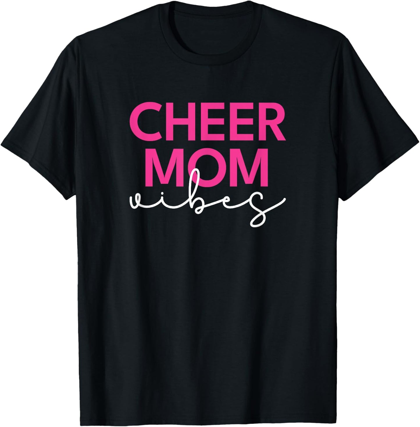 Cheer Mom Pink Vibes Cheerleading T-Shirt - T-Shirt | Black