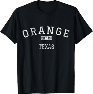 Orange Texas TX Vintage T-Shirt - T-Shirt | Black