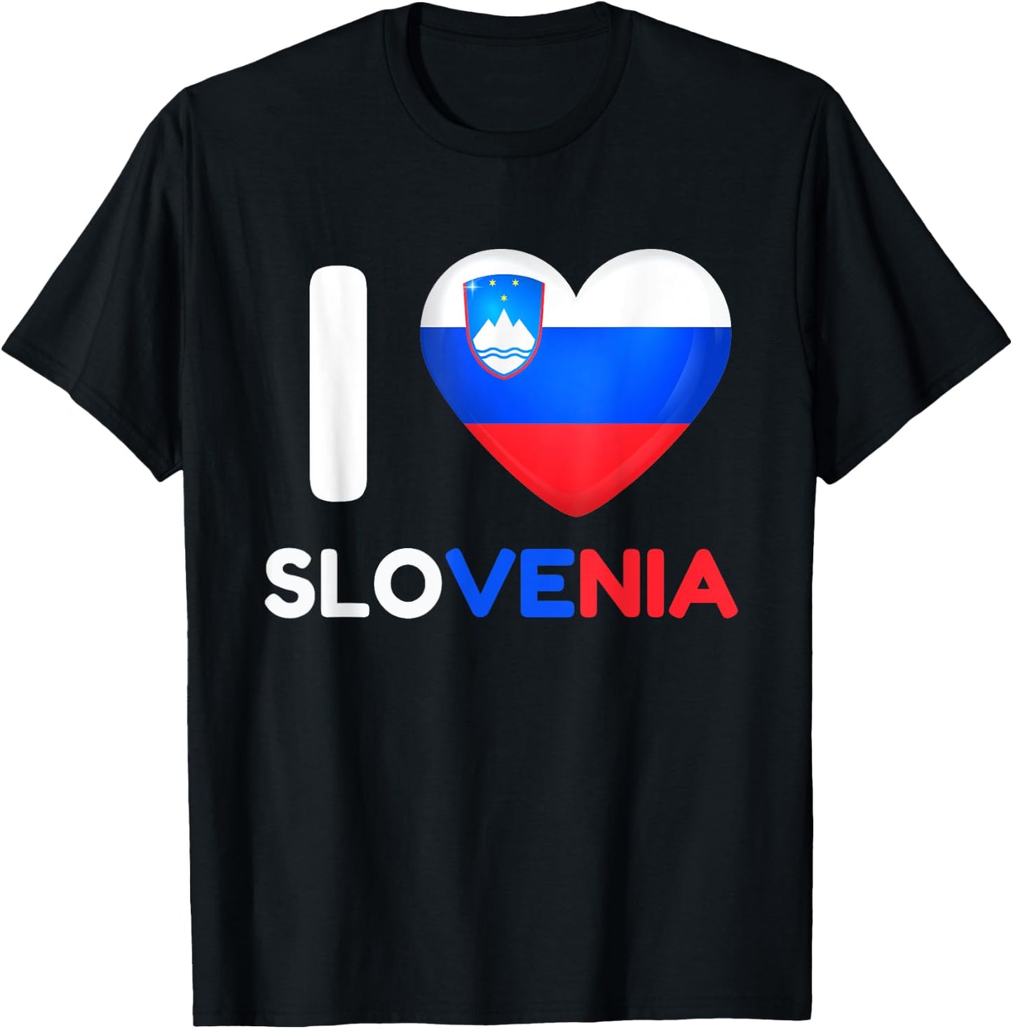 I Love Slovenia Heart Slovene Slovenia Family Travel T-Shirt - T-Shirt | Black