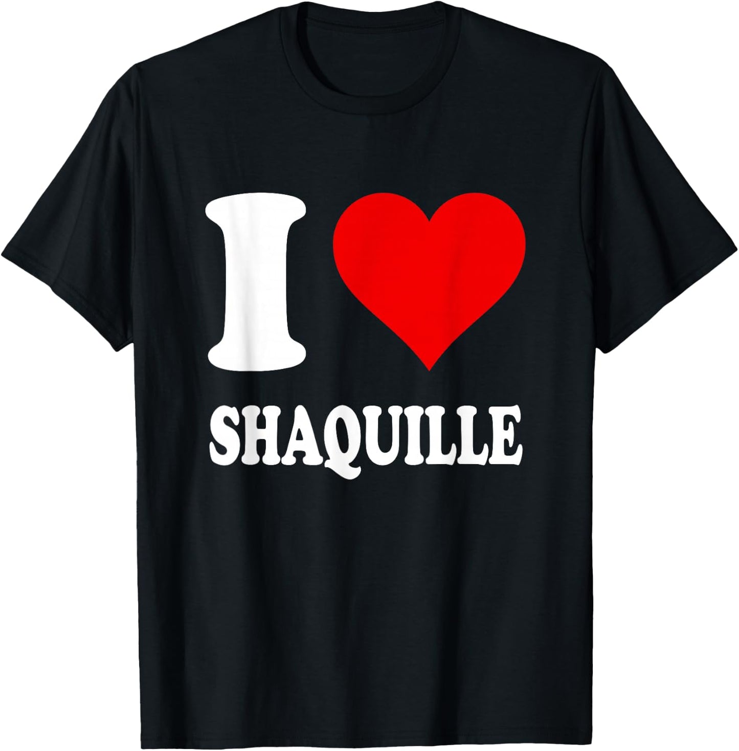 Red Heart I Love Shaquille T-Shirt - T-Shirt | Black
