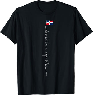 Dominican Republic Signature Dominican Republic Flag Small T-Shirt - T-Shirt | Black