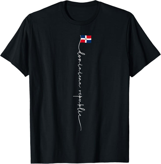 Dominican Republic Signature Dominican Republic Flag Small T-Shirt - T-Shirt | Black