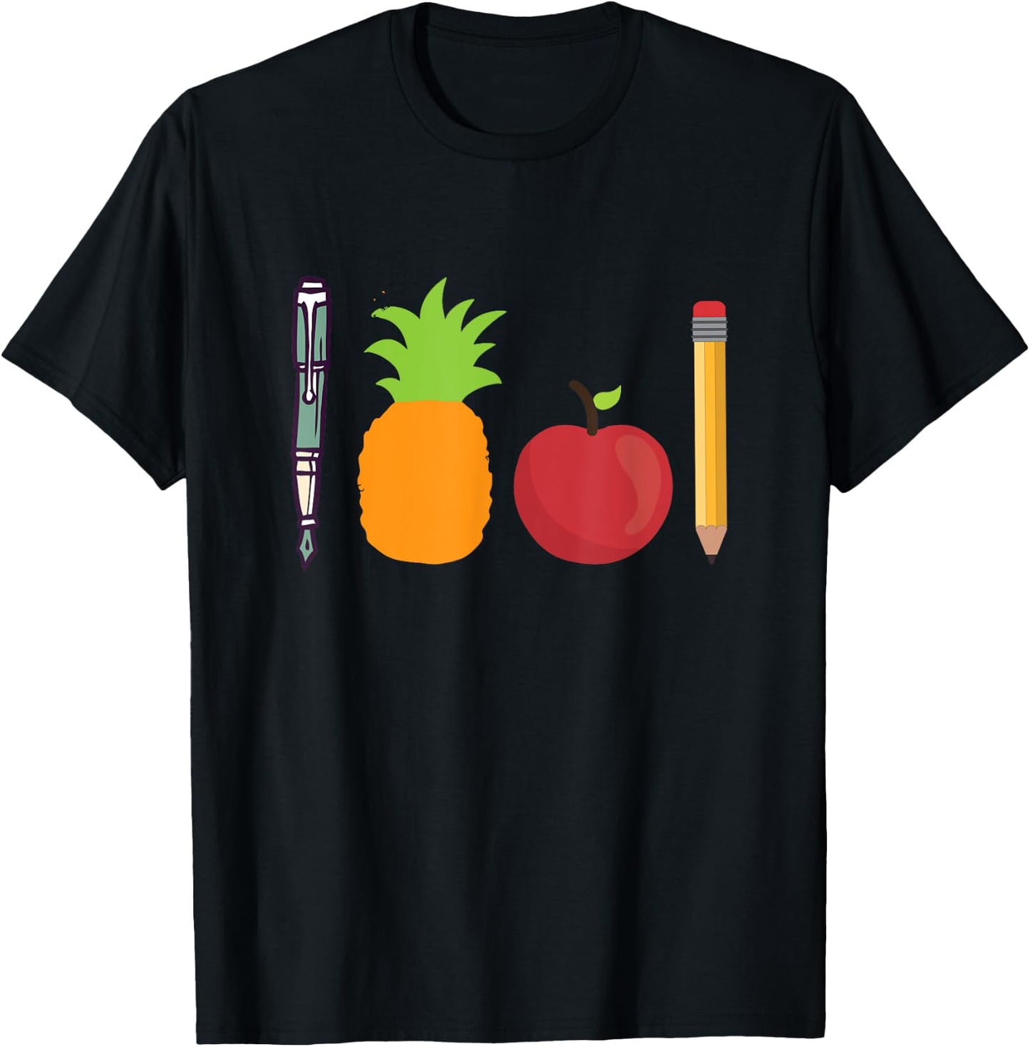 Pen Pineapple Apple Pen Funny T-Shirt - T-Shirt | Black