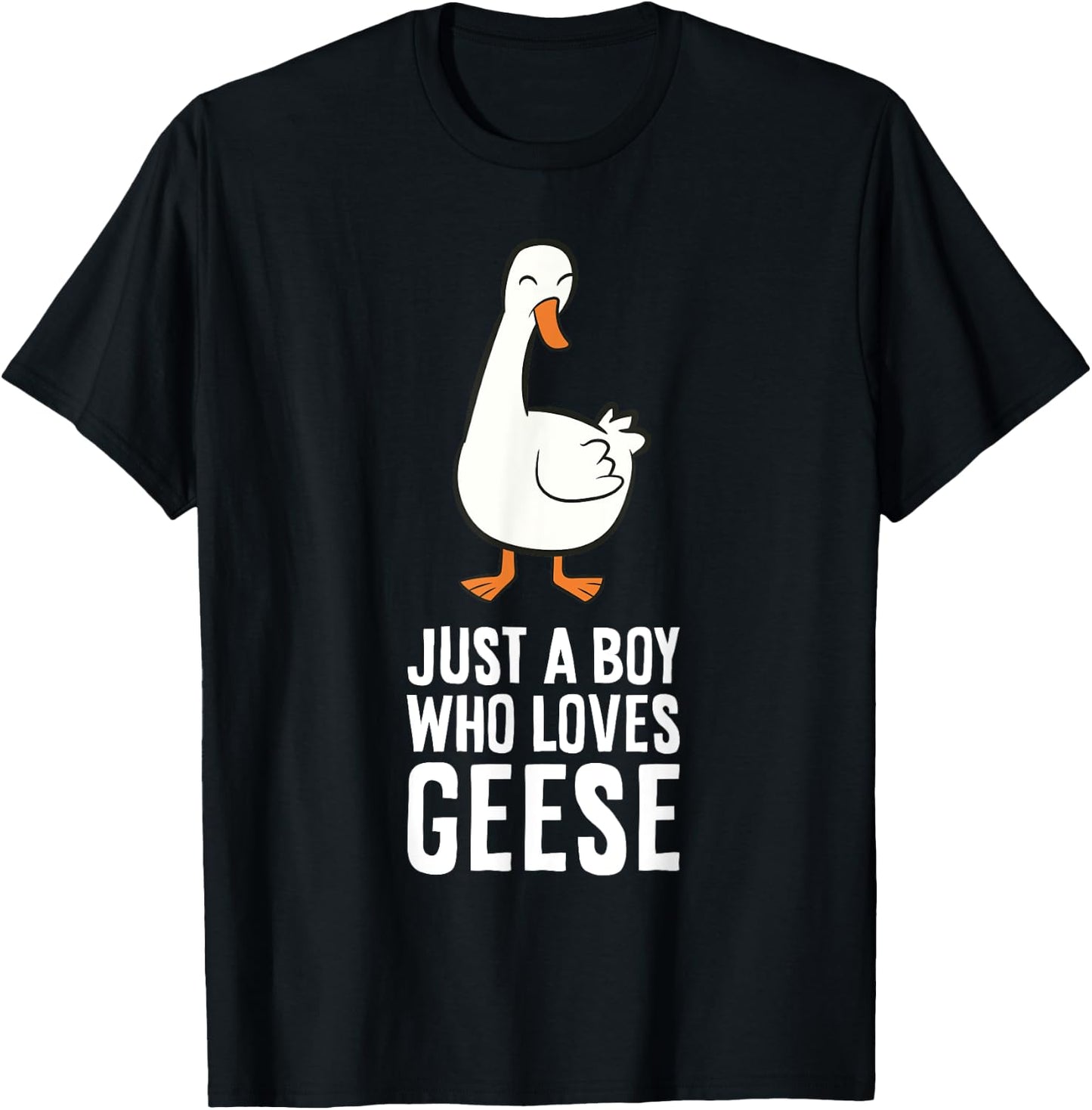 Just a Boy Who Loves Geese T-Shirt - T-Shirt | Black