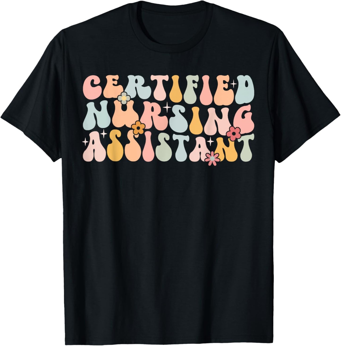 Certified Nursing Assistant Retro CNA Graduation Groovy T-Shirt - T-Shirt | Black