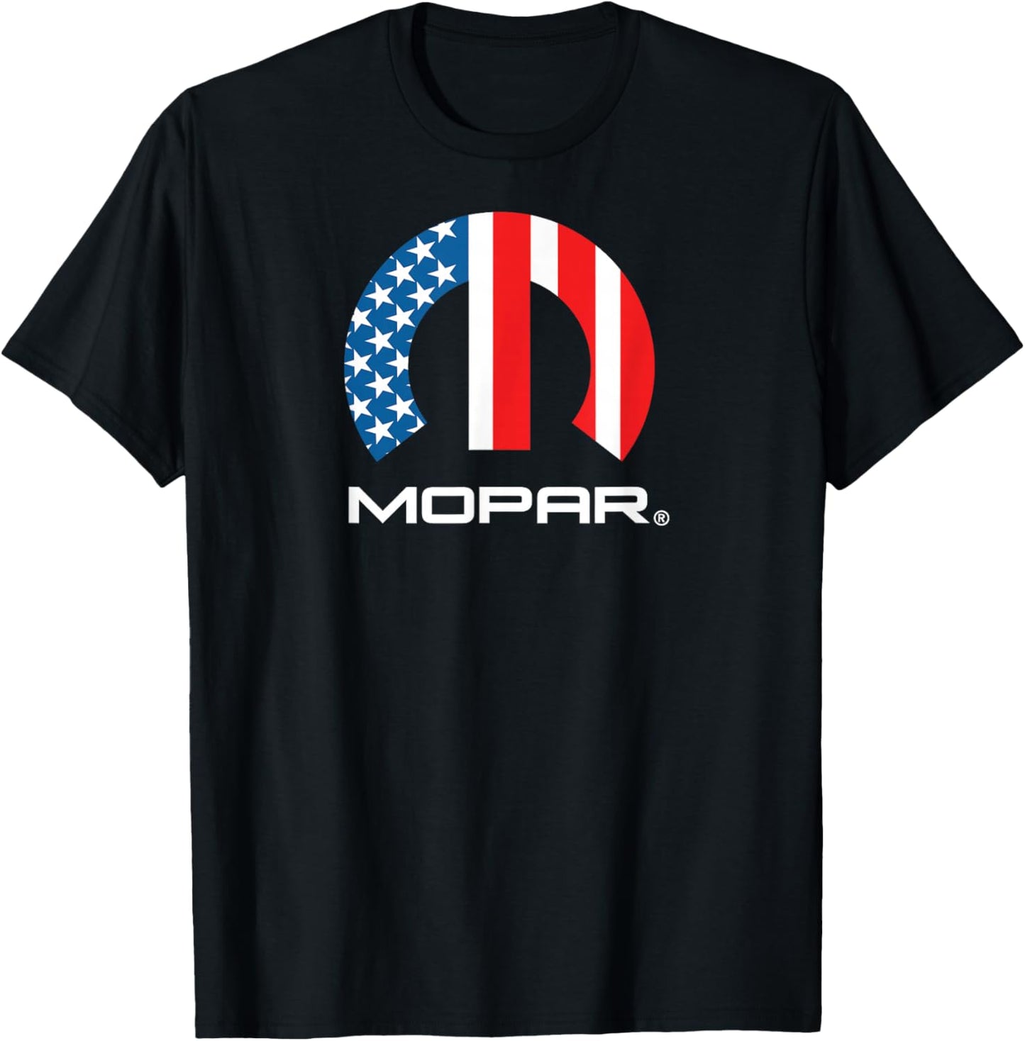 Mopar American Flag White Logo T-Shirt - T-Shirt | Black