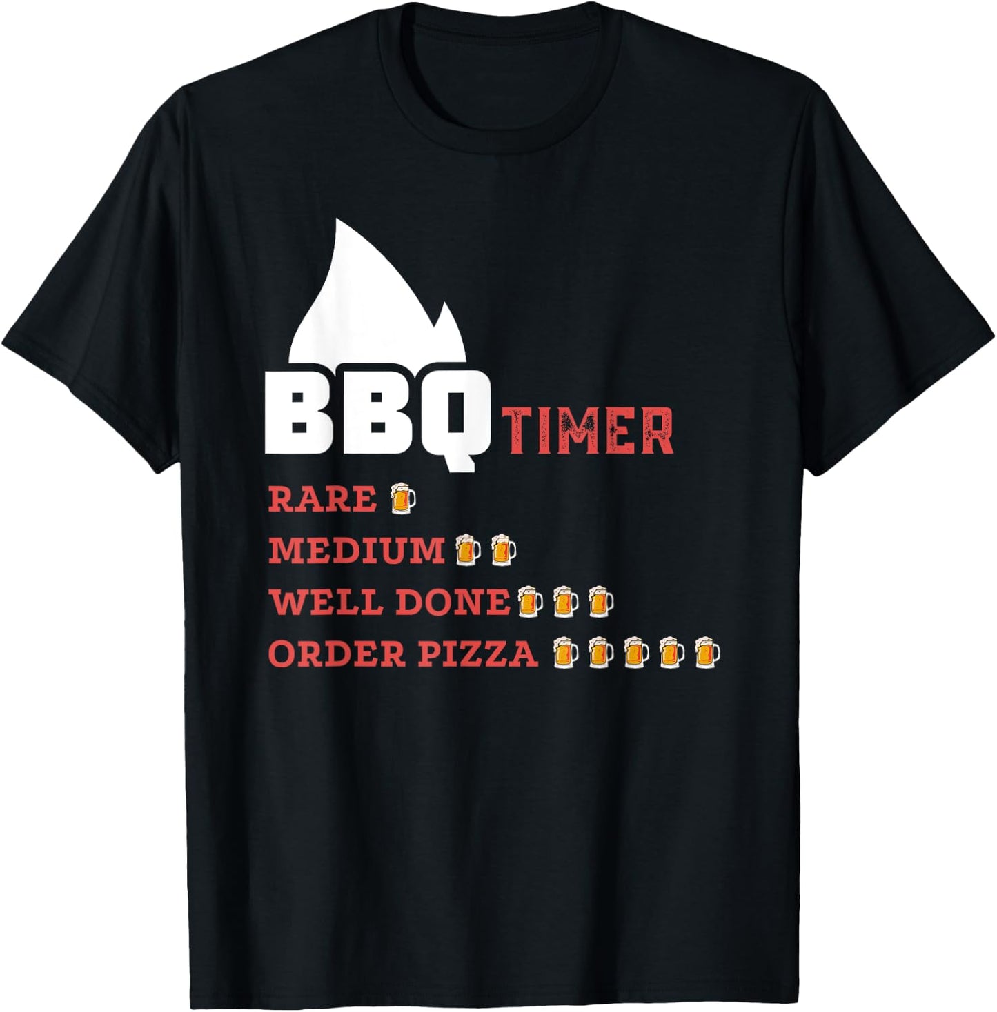 BBQ Beer Drinking Timer Funny Barbecue Pitmaster Dad T-Shirt - T-Shirt | Black